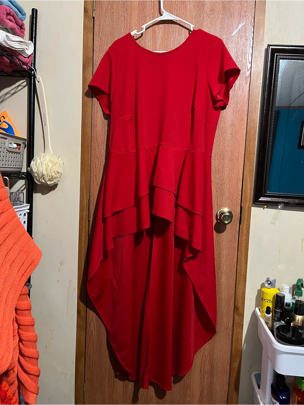 Red Tiered High-Low Women’s Dress